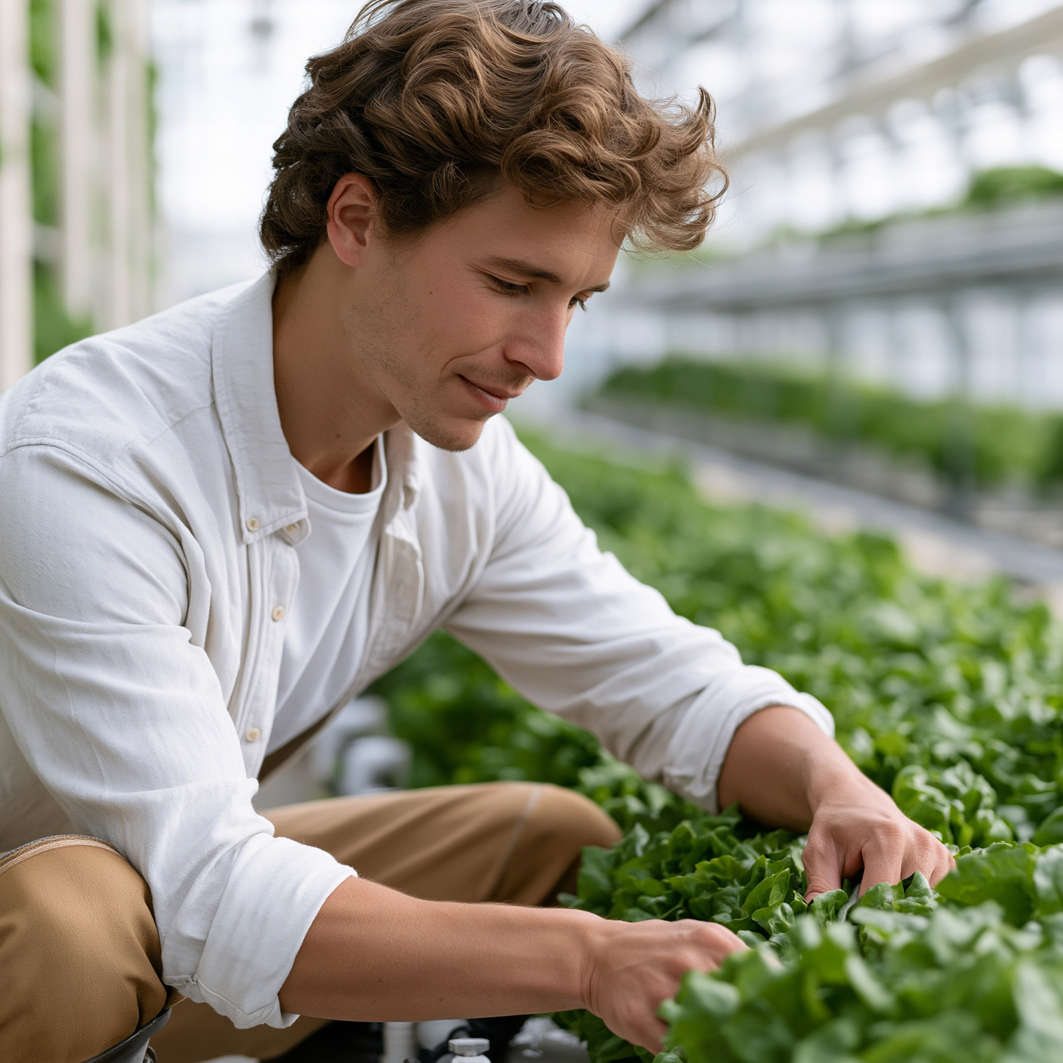 Young Technician In Rubber Boots Adjusting Automated Nutrient Do