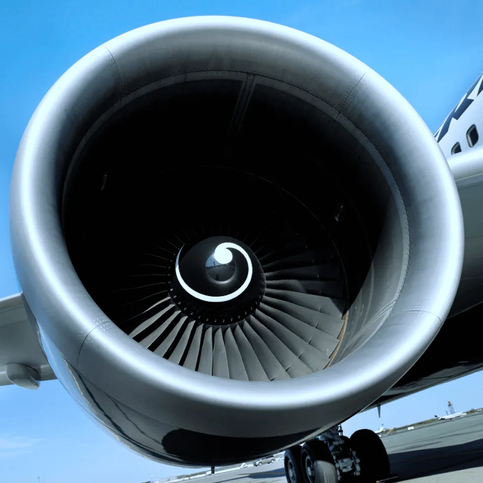 Airplane Turbine Close Up